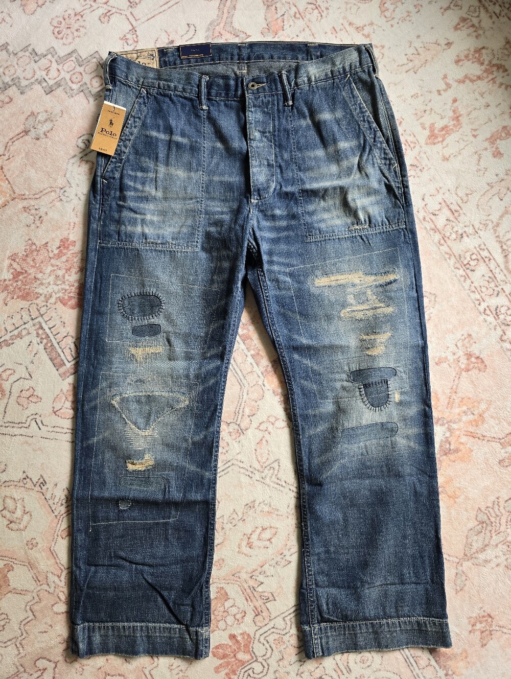 Polo by Ralph Lauren Distressed Patchwork Jeans